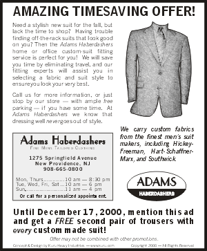 [Adams Haberdashers Ad in New York Times]