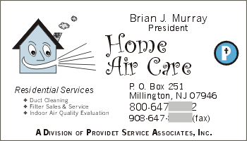 [New Home Air Care Business Card]