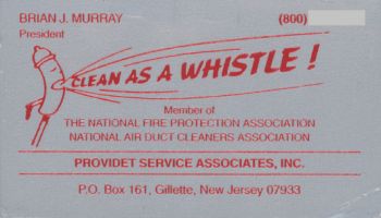 [Original Clean-As-A-Whistle Business Card]